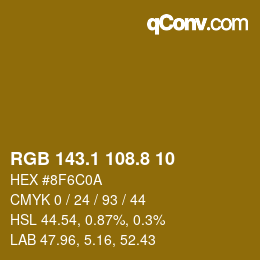 カラーコード: RGB 143.1 108.8 10 | qconv.com