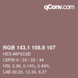 Farbcode: RGB 143.1 108.8 107 | qconv.com