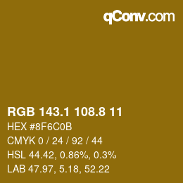Color code: RGB 143.1 108.8 11 | qconv.com