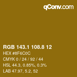 Color code: RGB 143.1 108.8 12 | qconv.com