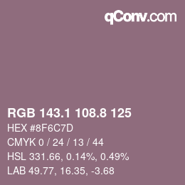Color code: RGB 143.1 108.8 125 | qconv.com