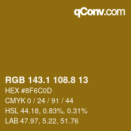 Color code: RGB 143.1 108.8 13 | qconv.com