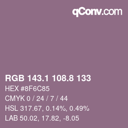 Farbcode: RGB 143.1 108.8 133 | qconv.com