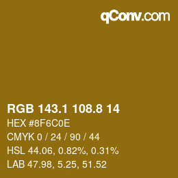 Color code: RGB 143.1 108.8 14 | qconv.com