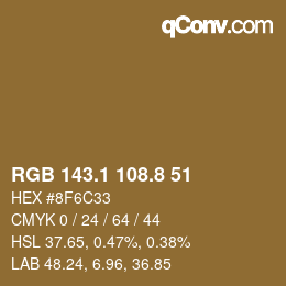 Color code: RGB 143.1 108.8 51 | qconv.com