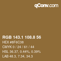 Color code: RGB 143.1 108.8 56 | qconv.com