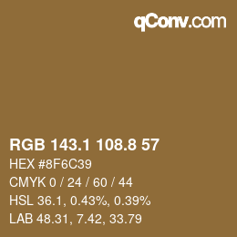 Color code: RGB 143.1 108.8 57 | qconv.com