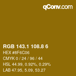 カラーコード: RGB 143.1 108.8 6 | qconv.com