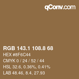 Color code: RGB 143.1 108.8 68 | qconv.com