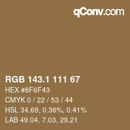 カラーコード: RGB 143.1 111 67 | qconv.com