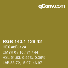 カラーコード: RGB 143.1 129 42 | qconv.com