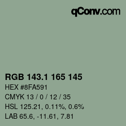 Color code: RGB 143.1 165 145 | qconv.com