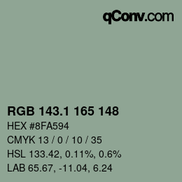 Color code: RGB 143.1 165 148 | qconv.com