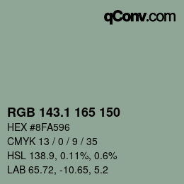 Color code: RGB 143.1 165 150 | qconv.com