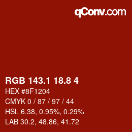 Código de color: RGB 143.1 18.8 4 | qconv.com