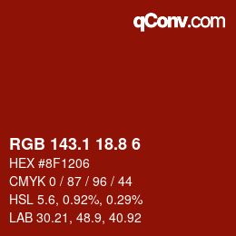 カラーコード: RGB 143.1 18.8 6 | qconv.com