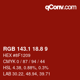 Color code: RGB 143.1 18.8 9 | qconv.com