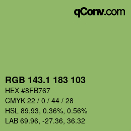 カラーコード: RGB 143.1 183 103 | qconv.com