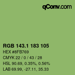 カラーコード: RGB 143.1 183 105 | qconv.com