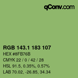 カラーコード: RGB 143.1 183 107 | qconv.com