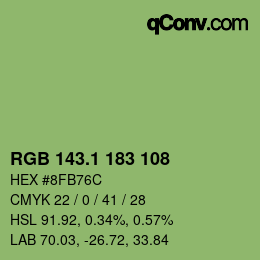 カラーコード: RGB 143.1 183 108 | qconv.com