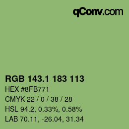 カラーコード: RGB 143.1 183 113 | qconv.com