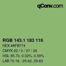 カラーコード: RGB 143.1 183 116 | qconv.com