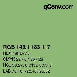 カラーコード: RGB 143.1 183 117 | qconv.com