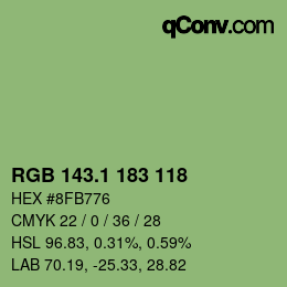 カラーコード: RGB 143.1 183 118 | qconv.com