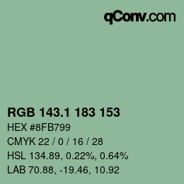 Color code: RGB 143.1 183 153 | qconv.com