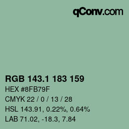 Color code: RGB 143.1 183 159 | qconv.com
