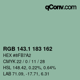 Color code: RGB 143.1 183 162 | qconv.com