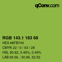 カラーコード: RGB 143.1 183 68 | qconv.com