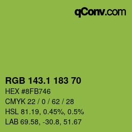 カラーコード: RGB 143.1 183 70 | qconv.com