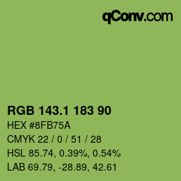 カラーコード: RGB 143.1 183 90 | qconv.com
