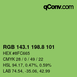 カラーコード: RGB 143.1 198.8 101 | qconv.com