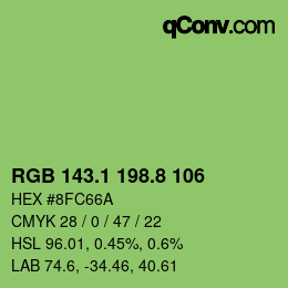 カラーコード: RGB 143.1 198.8 106 | qconv.com