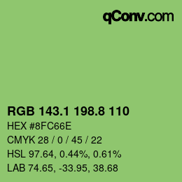 カラーコード: RGB 143.1 198.8 110 | qconv.com