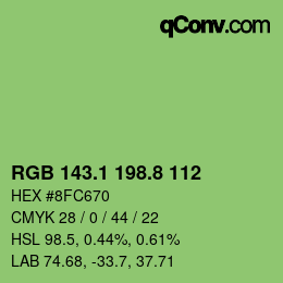 カラーコード: RGB 143.1 198.8 112 | qconv.com