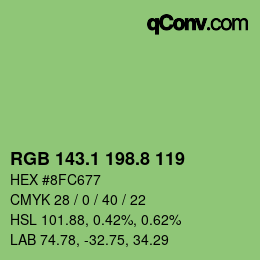 カラーコード: RGB 143.1 198.8 119 | qconv.com