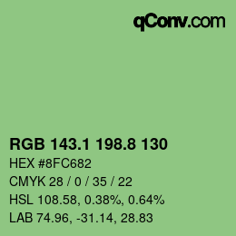 カラーコード: RGB 143.1 198.8 130 | qconv.com