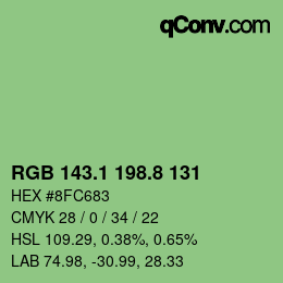 カラーコード: RGB 143.1 198.8 131 | qconv.com