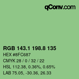 カラーコード: RGB 143.1 198.8 135 | qconv.com