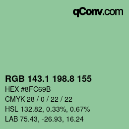 カラーコード: RGB 143.1 198.8 155 | qconv.com