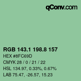 Color code: RGB 143.1 198.8 157 | qconv.com