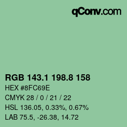 Color code: RGB 143.1 198.8 158 | qconv.com