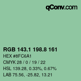 カラーコード: RGB 143.1 198.8 161 | qconv.com