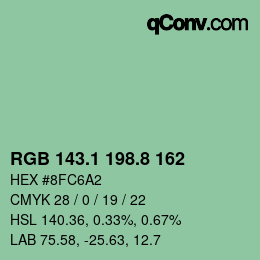 Color code: RGB 143.1 198.8 162 | qconv.com