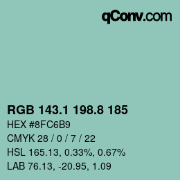 カラーコード: RGB 143.1 198.8 185 | qconv.com