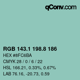 Color code: RGB 143.1 198.8 186 | qconv.com